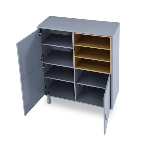 39.4 in. W x 15.75 in. D x 47.24 in. H Bathroom Blue Linen Cabinet