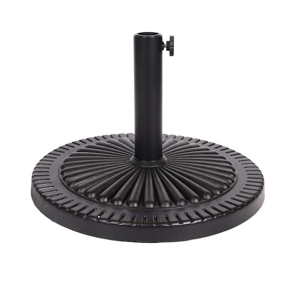 Noble House Nataly 26.50 lbs. Resin Outdoor Patio Umbrella Base in Black