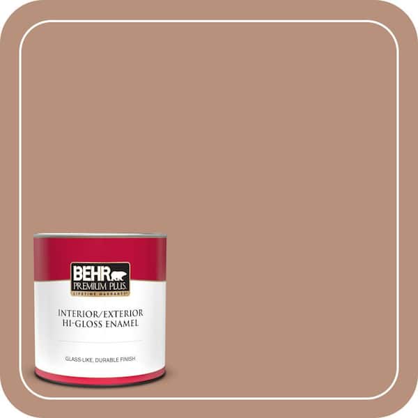BEHR PREMIUM PLUS 1 qt. #BIC-16 Brandied Pears Hi-Gloss Enamel Interior/Exterior Paint & Primer
