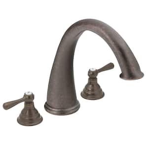 Kingsley 2-Handle Deck-Mount Roman Tub Trim Kit in Oil Rubbed Bronze (Valve Not Included)