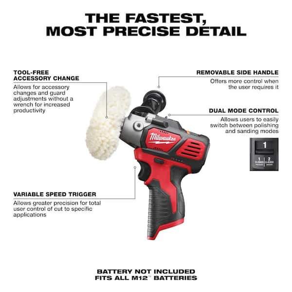 M12 12V Lithium-Ion Cordless Variable Speed Polisher/Sander with XC Battery Pack 4.0 Ah and Charger Starter Kit