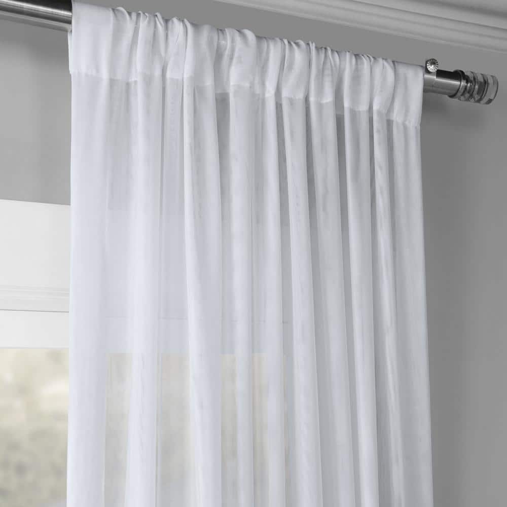 Extended White Sheer Polyester Rod Pocket Drapes