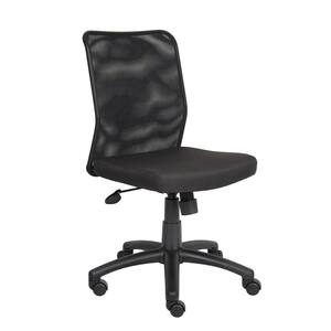 25 in. W Black Big and Tall Fabric Task Chair with Swivel Seat