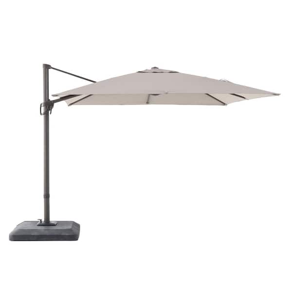 Unbranded 10 ft. x 10 ft. Commercial Aluminum Square Offset Cantilever Outdoor Patio Umbrella in Sunbrella Cast Shale