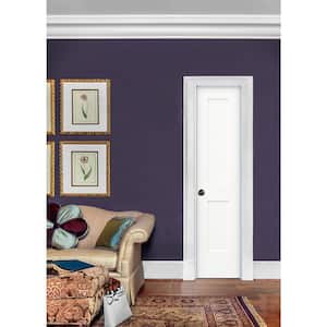 20 in. x 80 in. 2 Panel Monroe Primed Right-Hand Smooth Solid Core Molded Composite MDF Single Prehung Interior Door