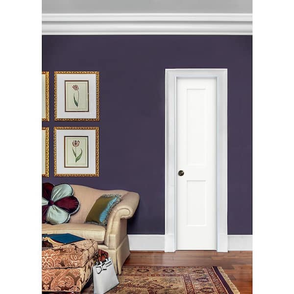 20 in. x 80 in. Monroe White Painted Right-Hand Smooth Solid Core Molded Composite MDF Single Prehung Interior Door