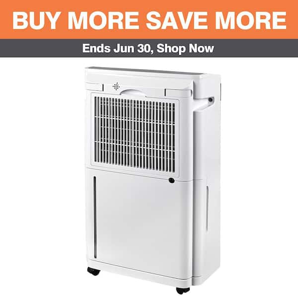 Edendirect 50 pt. 4500 sq. ft. Dehumidifier with Large Bucket for Home in White, with Drain Hose, Child Lock, Wind Swing Adjustable