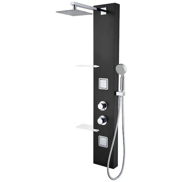 ANZZI Ronin Black 2-Spray Shower Panel System (Valve Included) ANZZI Ronin Black 2-Spray Shower Panel System (Valve Included)