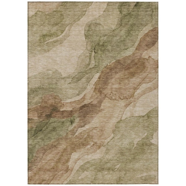 Chantille Machine Washable Indoor/Outdoor Abstract ACN3026 Olive 10 ft. x 14 ft. Area Rug