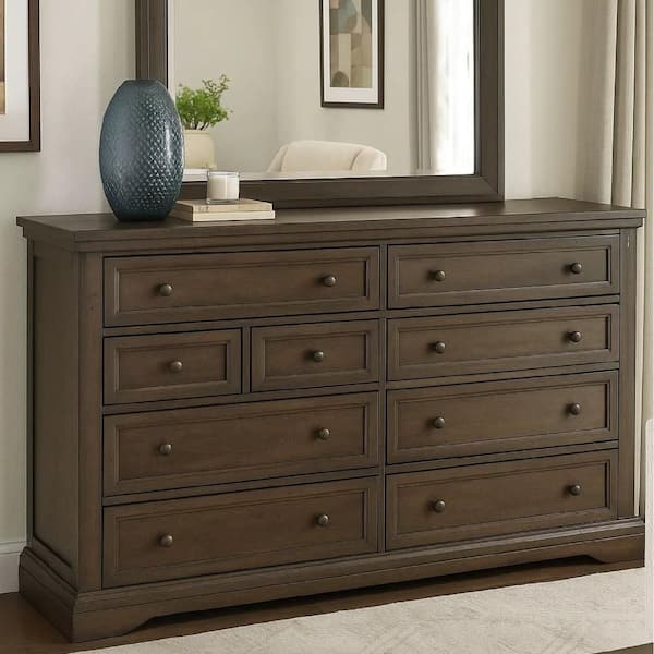 Benjara 2 in. x 39.13 in. Rectangular Wooden Frame Brown Dresser Mirror