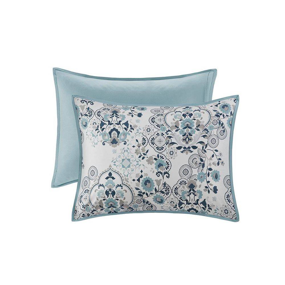 Elsie Blue Floral Cotton Full/Queen Duvet Cover Set