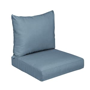 22.5 in. x 22.5 in. x 5 in. 2-Piece Deep Seating Outdoor Dining Chair Cushion in Sunbrella Spectrum Denim