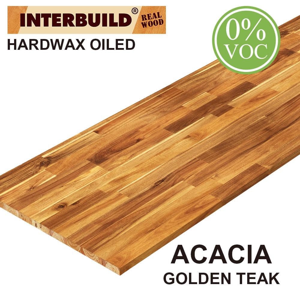 Reviews For Interbuild Acacia 6 Ft L X 36 In D X 1 In T Butcher Block Island Countertop In Golden Teak Stain The Home Depot