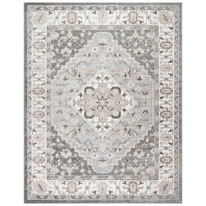 Alor Zia Gray 5 ft. x 7 ft. Oriental/Medallion Indoor Area Rug