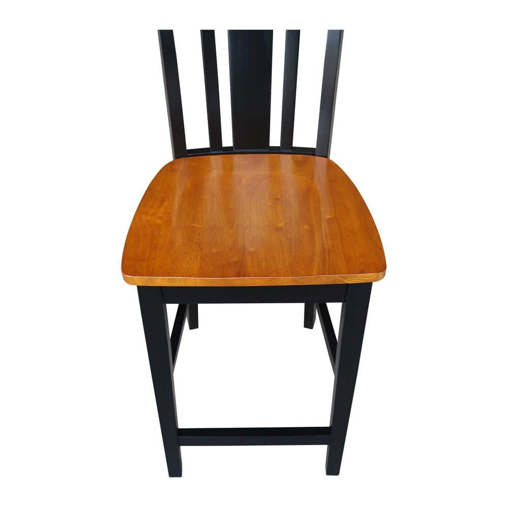 San Remo Black and Cherry Wood Counter Stool
