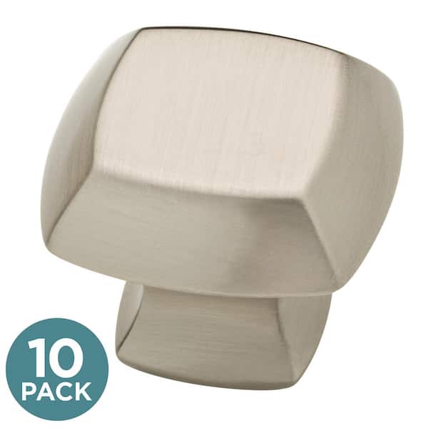 10-Pack Mandara 1-1/4 in. (32 mm) Classic Satin Nickel Square Cabinet Knobs
