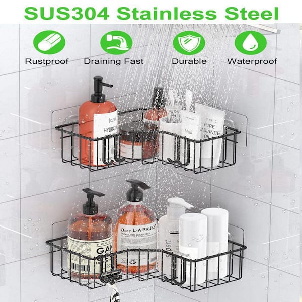 Stainless Steel Small Size Adhesive Corner Shower Caddy - China Adhesive  Shower Shelf, Self Adhesive Shower Shelf