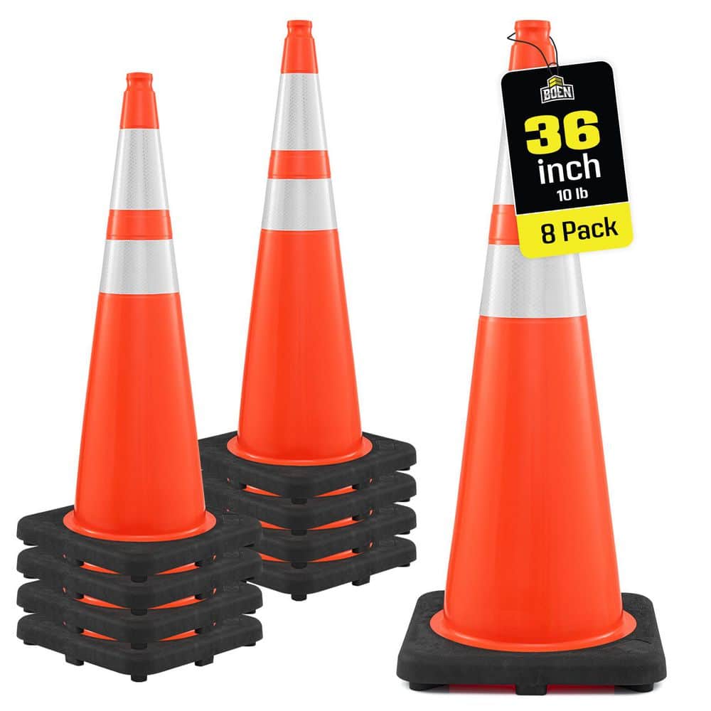 36 in, Orange Traffic Cones, 8-Pk, MUTCD Compliant W/2 Rflc Collars and 10 lbs. Base price history on PriceWatchPro