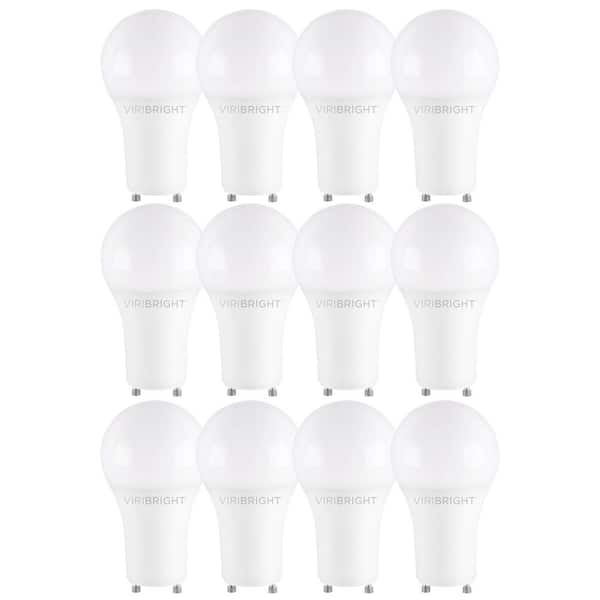 60-Watt Equivalent A19 LED Light Bulb, GU24 Base, Non-Dimmable, 2700K Warm White, (12-Pack)