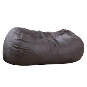 6.5 ft. Charcoal Suede Polyester Bean Bag
