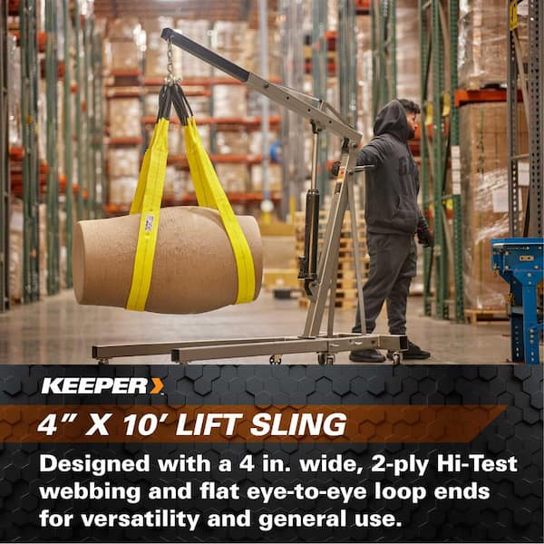 Keeper 4 in. x 16 ft. 2 Ply Flat Loop Polyester Lift Sling 02646 - The Home  Depot