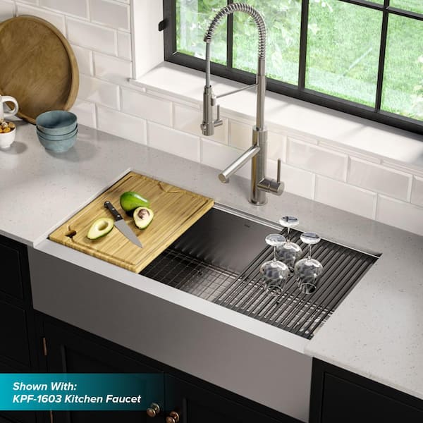 Kraus Kore Workstation Farmhouse A, Are Farmhouse Sinks Expensive To Install In Spain
