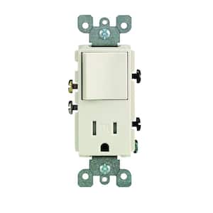 Decora 15 Amp Tamper-Resistant Combination Switch/Outlet, Light Almond