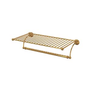 Edwardian Double Wall Mounted Towel Rack in English Gold