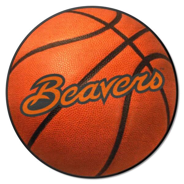 FANMATS Oregon State Beavers Orange 2 ft. Round Basketball Area Rug
