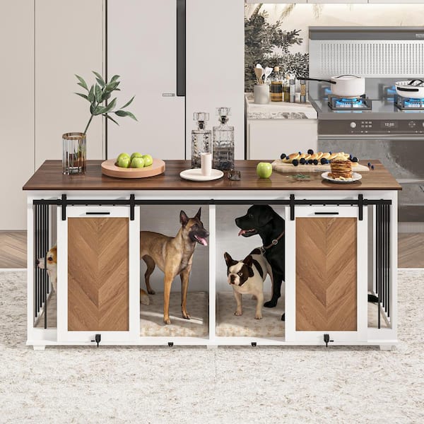 Double Dog Kennel Crate Furniture For 2 Dogs — Rickle.