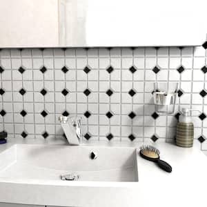 Oxford Matte White with Black Dot 11-1/2 in. x 11-1/2 in. Porcelain Mosaic Tile (9.4 sq. ft./Case)