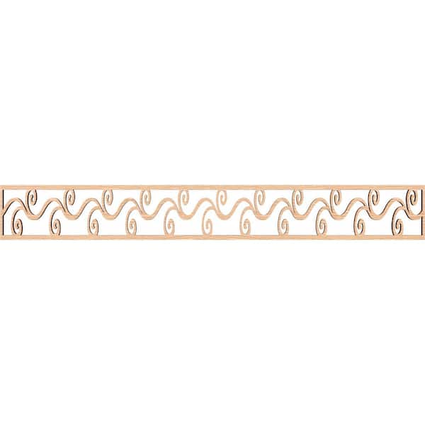 Ekena Millwork Tilden Fretwork 0.375 in. D x 46.5 in. W x 6 in. L Red Oak Wood Panel Moulding
