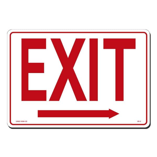 Lynch Sign 14 in. x 10 in. Exit with Arrow Right Sign Printed on More Durable, Thicker, Longer Lasting Styrene Plastic