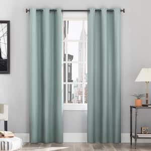 Cyrus Thermal 100% Blackout Grommet Curtain Panel in Mineral - 40 in. W x 63 in. L