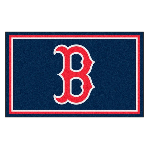 FANMATS Boston Red Sox Navy 4 ft. x 6 ft. Plush Area Rug