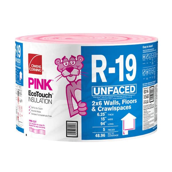 Owens Corning R-19 Unfaced Fiberglass Insulation Rolled Batt 15 in. x ...