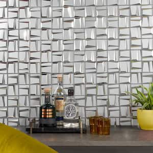 Aiga French Slate Gray 11.81 in. x 11.81 in. Polished Glass Wall Tile (0.96 Sq. Ft./Each)