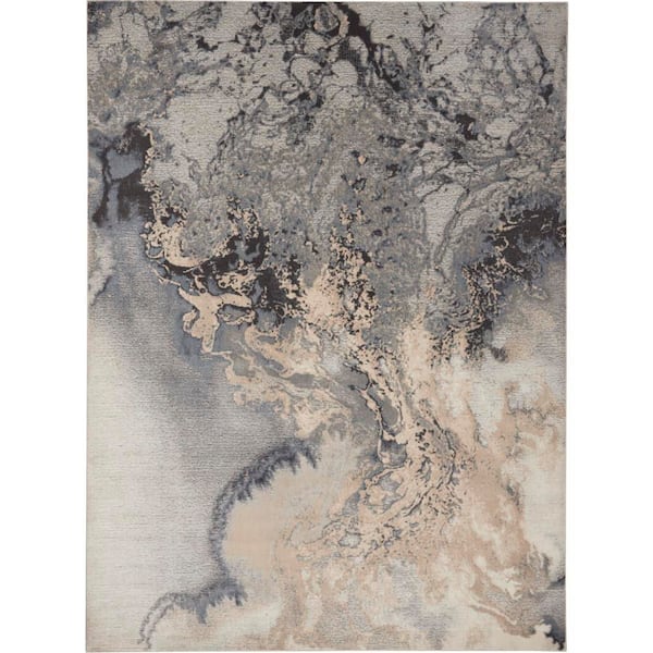 Maxell Grey 9 ft. x 13 ft. Abstract Modern Area Rug