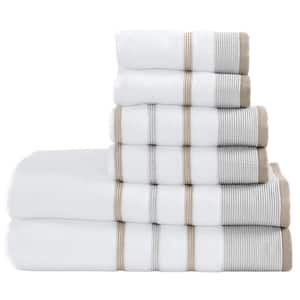 FRESHFOLDS 6-Piece Beige 100% Cotton Ultra-Absorbent Reversible