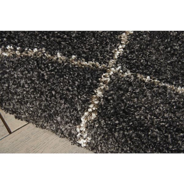 Nourison Brisbane Shabby Chic Shag Area Rug 6'7 x6'7 CHARCOAL Nourison Brisbane Shabby Chic Shag Area Rug 6'7 x6'7 CHARCOAL