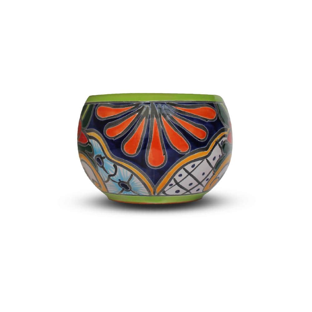 Talavera Multicolor Ceramic Round Indoor Outdoor Planter
