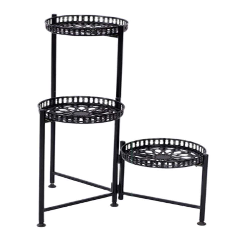 2 Pack 3-Tier Black Metal Plant Stand Rust-Resistant Indoor/Outdoor Flower Shelf (11.81 in. H W x 27.56 in. H) price history on PriceWatchPro