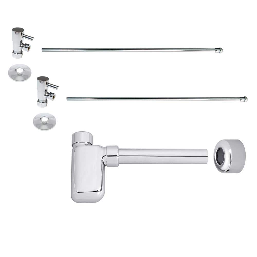 1-1/4 in. x 1-1/4 in. Brass Oval Bottle Trap Lavatory Supply Kit, Polished Chrome price history on PriceWatchPro