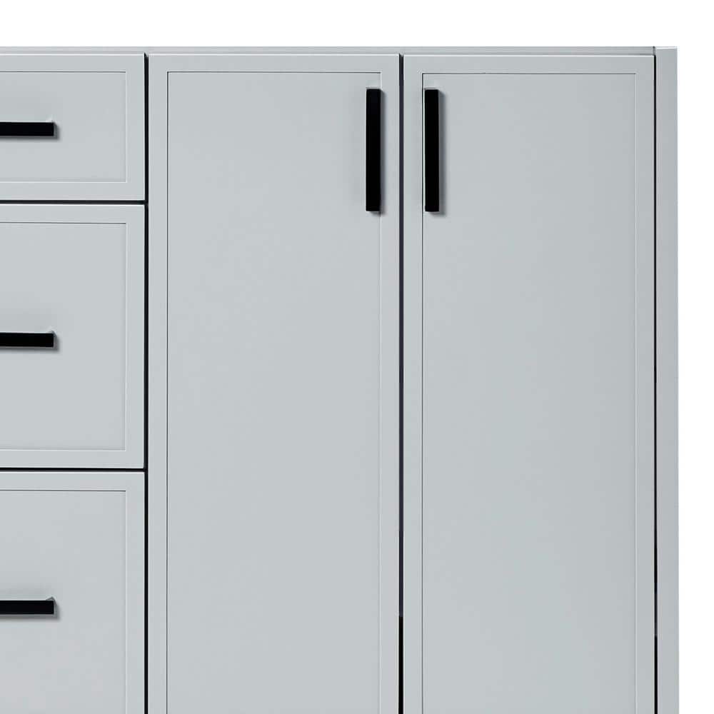 Kelly 60-inch Light Gray Wood Double Freestanding Vanity Cabinet