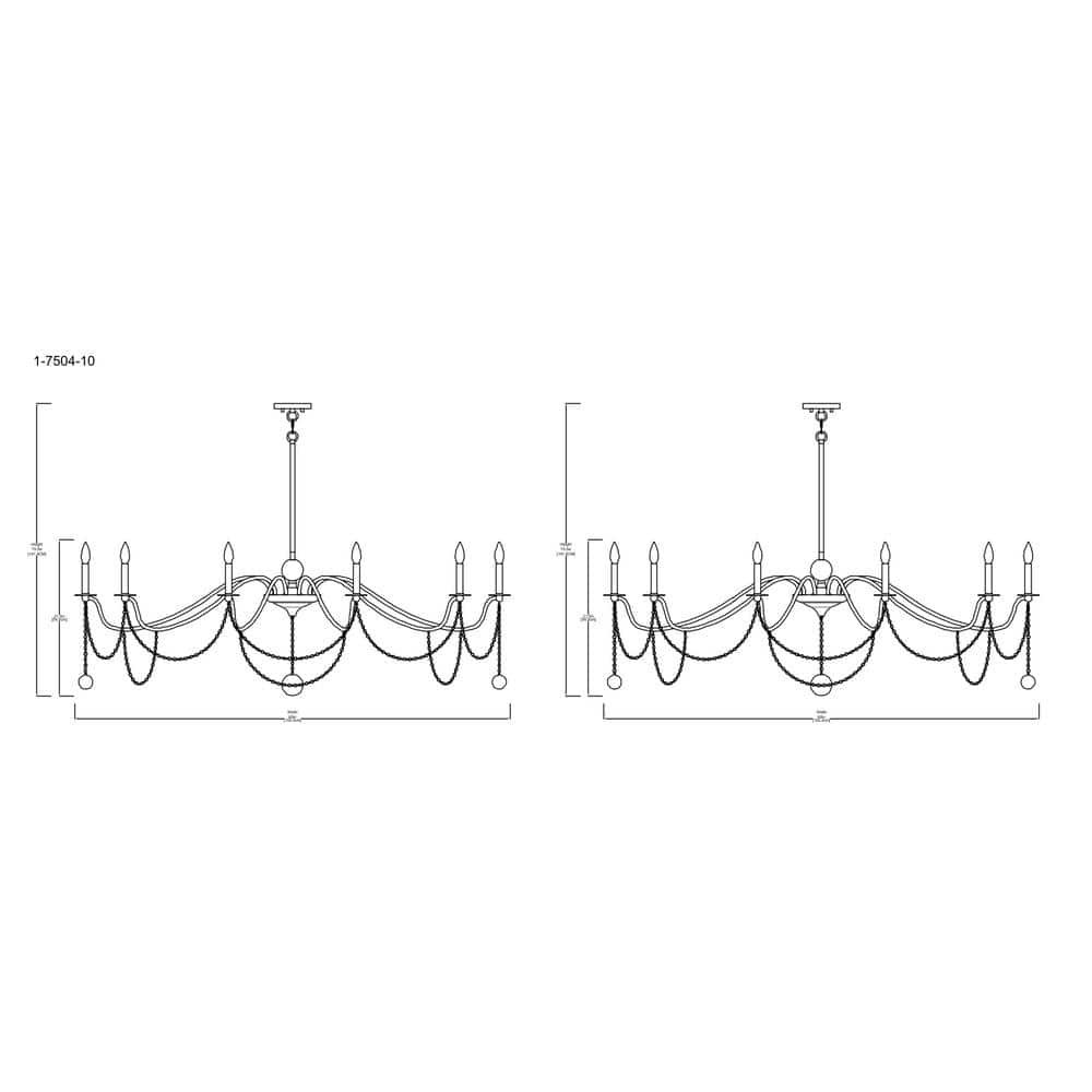 Mariposa Warm Brass 10-Light Chandelier with Crystal Beads