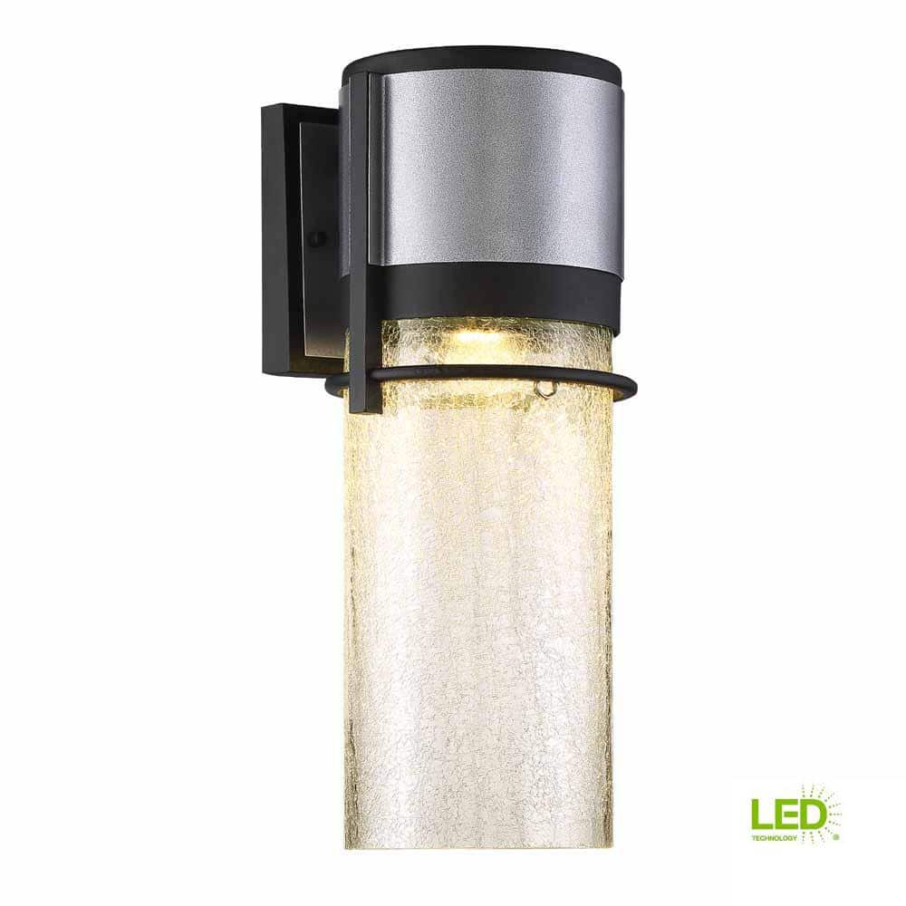 EnviroLite 16 in. LED Majestic Black Outdoor Wall Lantern Sconce