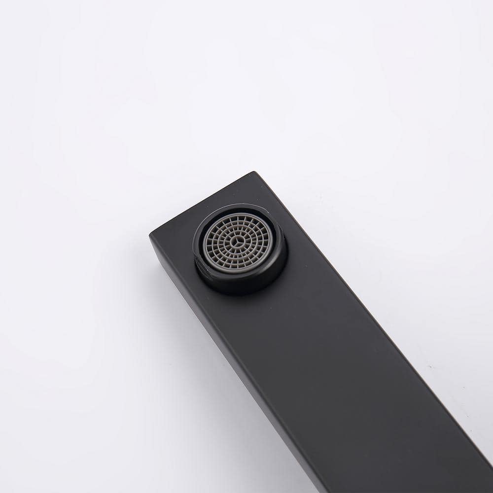 Matte Black Wall Mount Single Handle Bathroom Faucet with Brass Valve
