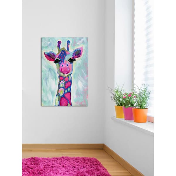 1pc Decorate Wall Poster, Wall Art Canvas Painting, Printed Painting  Colorful Giraffe Modern Wall Art Print On Canvas - Animal Picture Creative  Art Wo