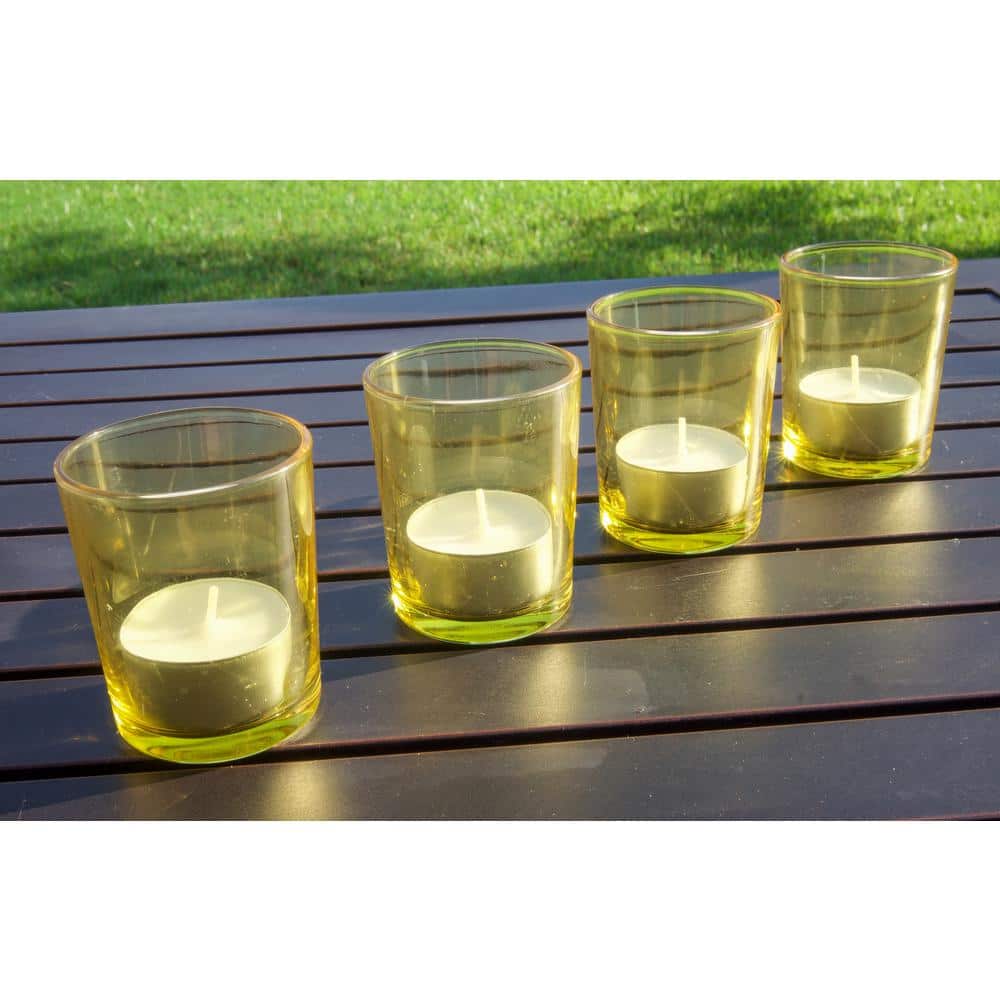 White Palm Wax Tealight Candles with Aluminum Tins, 100-Pack