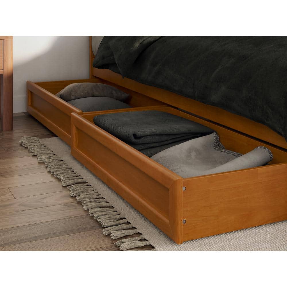 Lylah King Medium Wood Platform Bed with Storage Drawers